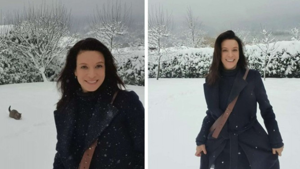 Яна Маринова пусна котето в снега
