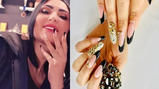 Кич! Софка с люспи от истинско злато на ноктите