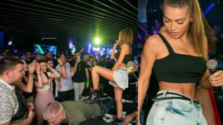 Поредното зрелищно участие на Ариа! Фолк певицата забива кубинки в момчета, докато правят лицеви опори