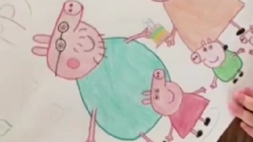 Дъщерята на Гущеров го нарисува като прасе (Снимка)