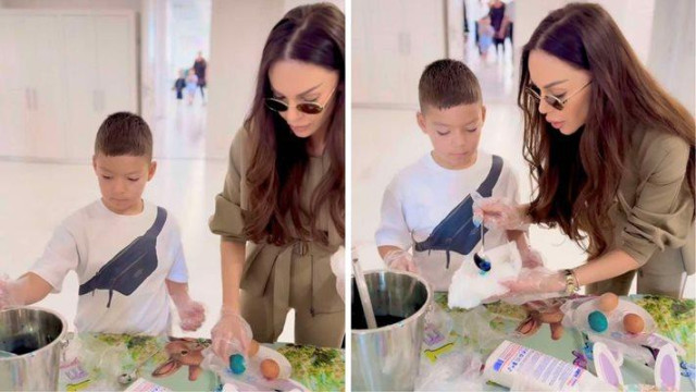 Попфолк дивата Галена боядиса яйцата Самата тя сподели видео с яйцата