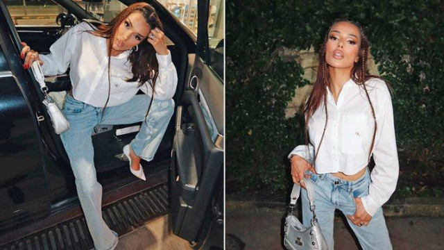 В автомобил но на седалката за пасажер се снима Диона
Певицата