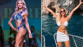 Фитнес моделка е секси сърфистка