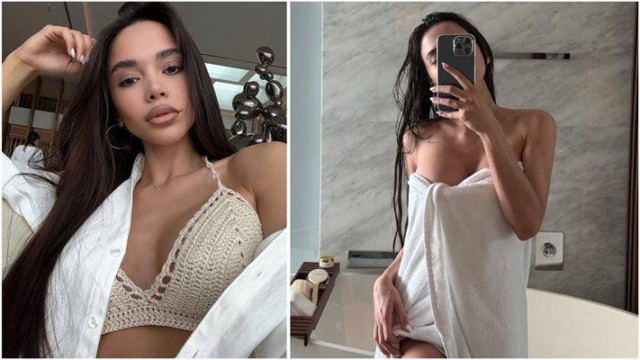 Секси фотосесия в банята си направи младата чалгаджийка Десита Красавицата