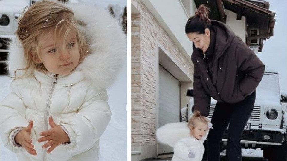 Мари Константин калява детето със сняг