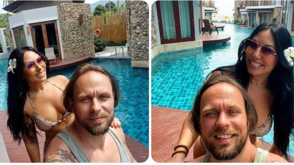 Теди Кацарова и гаджето й разпускат в "плаващ хотел" в Тайланд