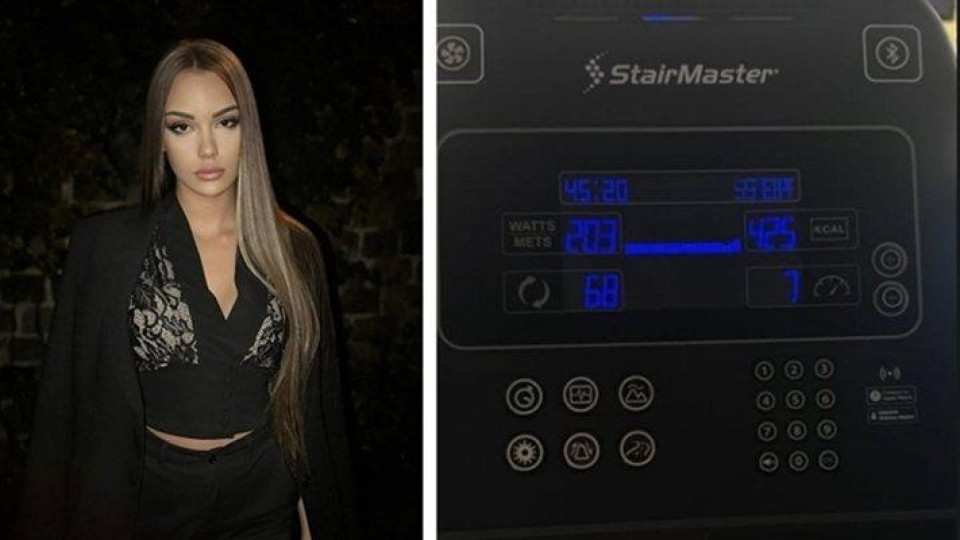 Щерката на Коцето гори калории във фитнеса