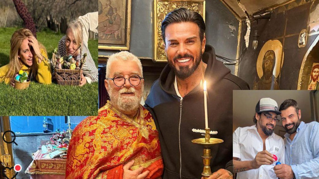 ВИП Великден на показ: Азис с мъжа си, Благо при поп, а звезди се надцакват с трапези и яйца