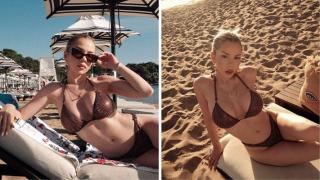 Симона като тигрица на плажа