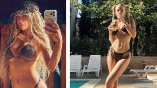 Симона от "Капките" като тигрица на плажа
