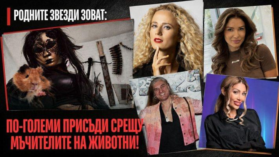 Родните звезди зоват: По-големи присъди срещу мъчителите на животни!